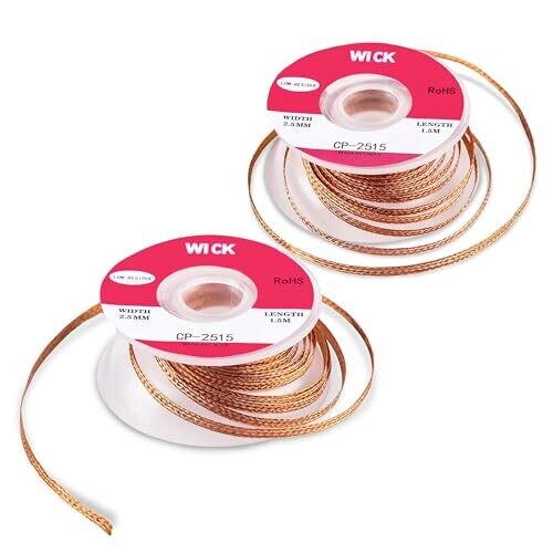 Pack of 2 Solder Wick Braid, 2.5Mm Width...
