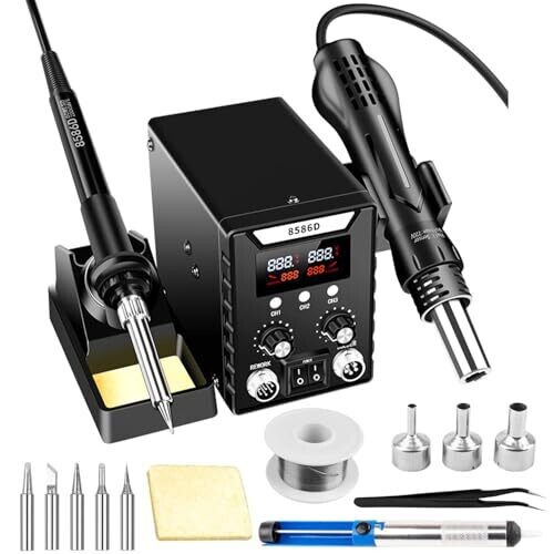 Soldering Iron, Iron Gun, 2-In-1 Hot Air...